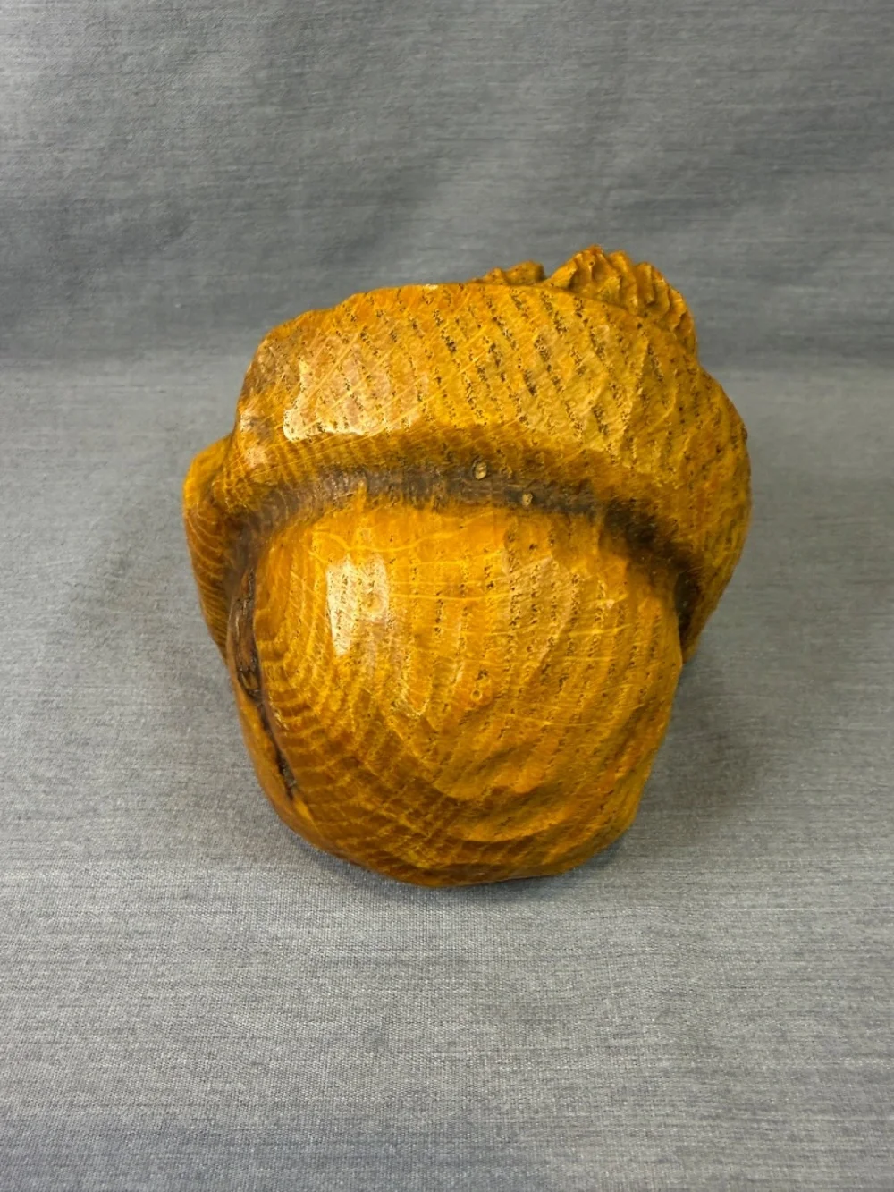 Hand Carved Wooden Bust Boy Child Folk Art Alt Waltersdorf Michigan Vintage